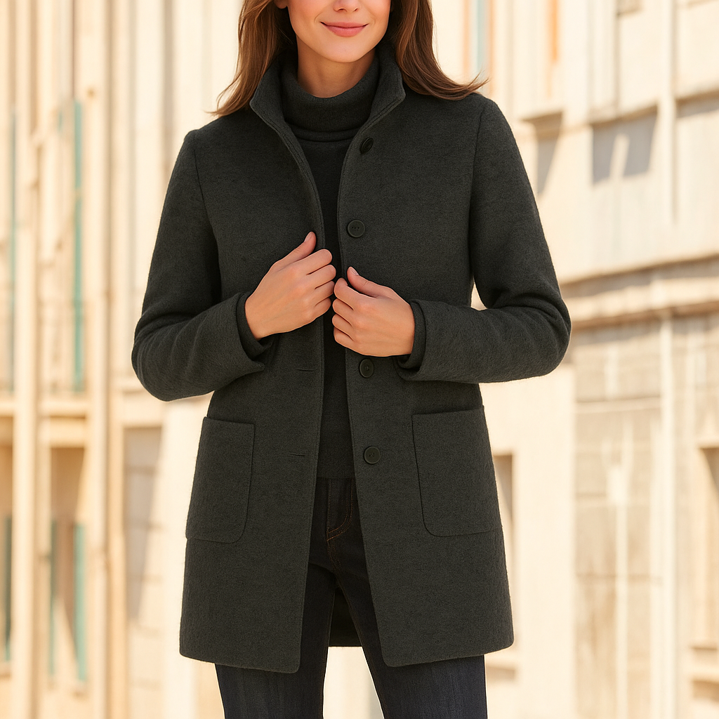 De Selah jas combineert moeiteloze warmte met tijdloze stijl. Met een klassiek ontwerp en flatterende pasvorm is deze jas perfect voor casual uitjes, kantoordagen en frisse dagen. Verkrijgbaar in koningsblauw, donkergrijs, groen, lichtgrijs, blauw, maten S-2XL. Voeg elegantie en comfort toe aan je garderobe met de Selah. Bestel nu en geniet van een stijlvolle look en knus comfort tijdens de koelere maanden!