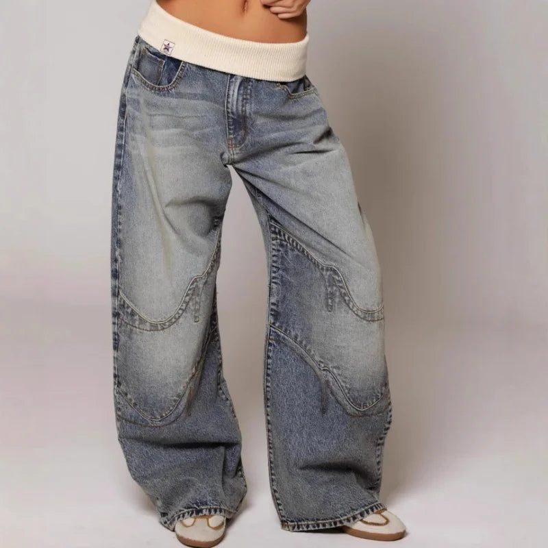 Selma | Baggy jeans met tailleband