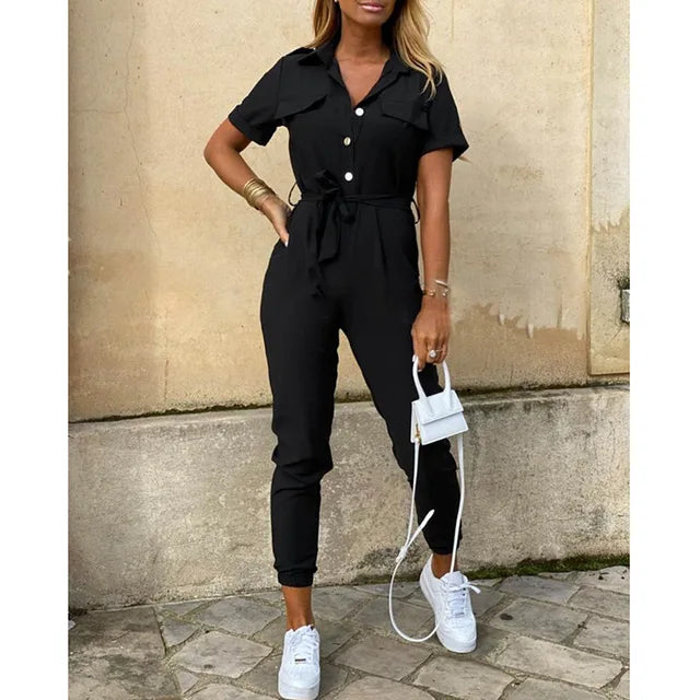 Kendra - Jumpsuit met Knoopsluiting voor Dames