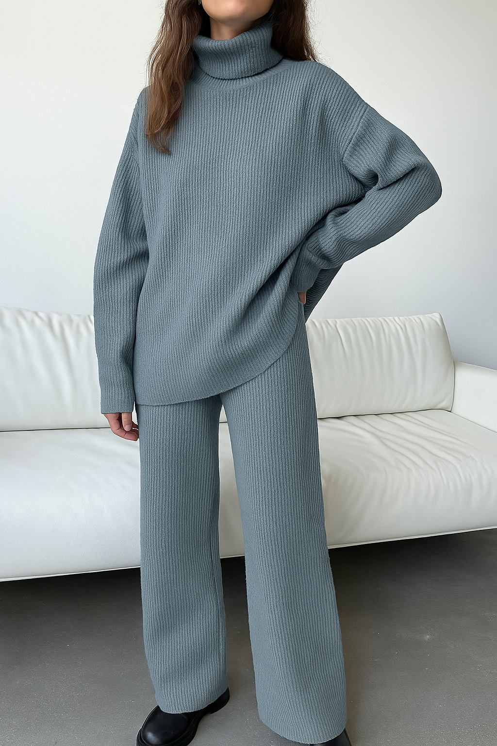 Calix | Gebreide Coltrui en Broek Set voor Vrouwen