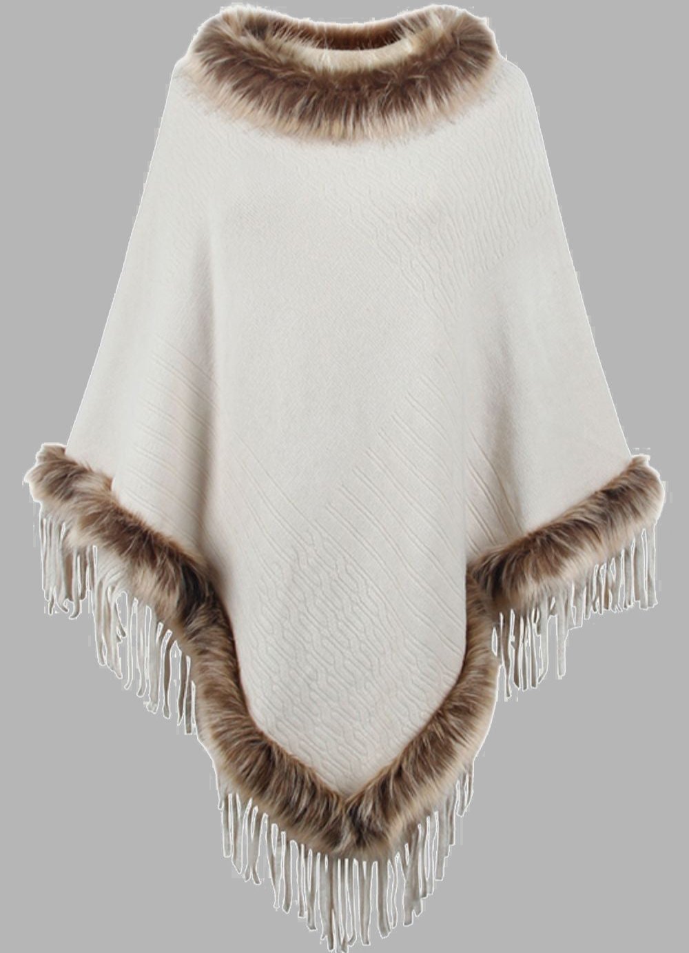 Estelle - Poncho met Faux Fur voor Vrouwen