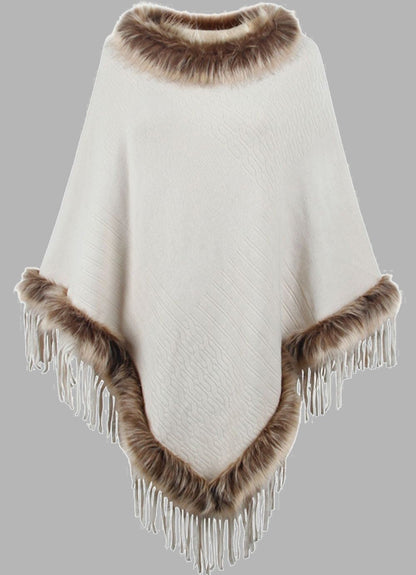 Estelle - Poncho met Faux Fur voor Vrouwen