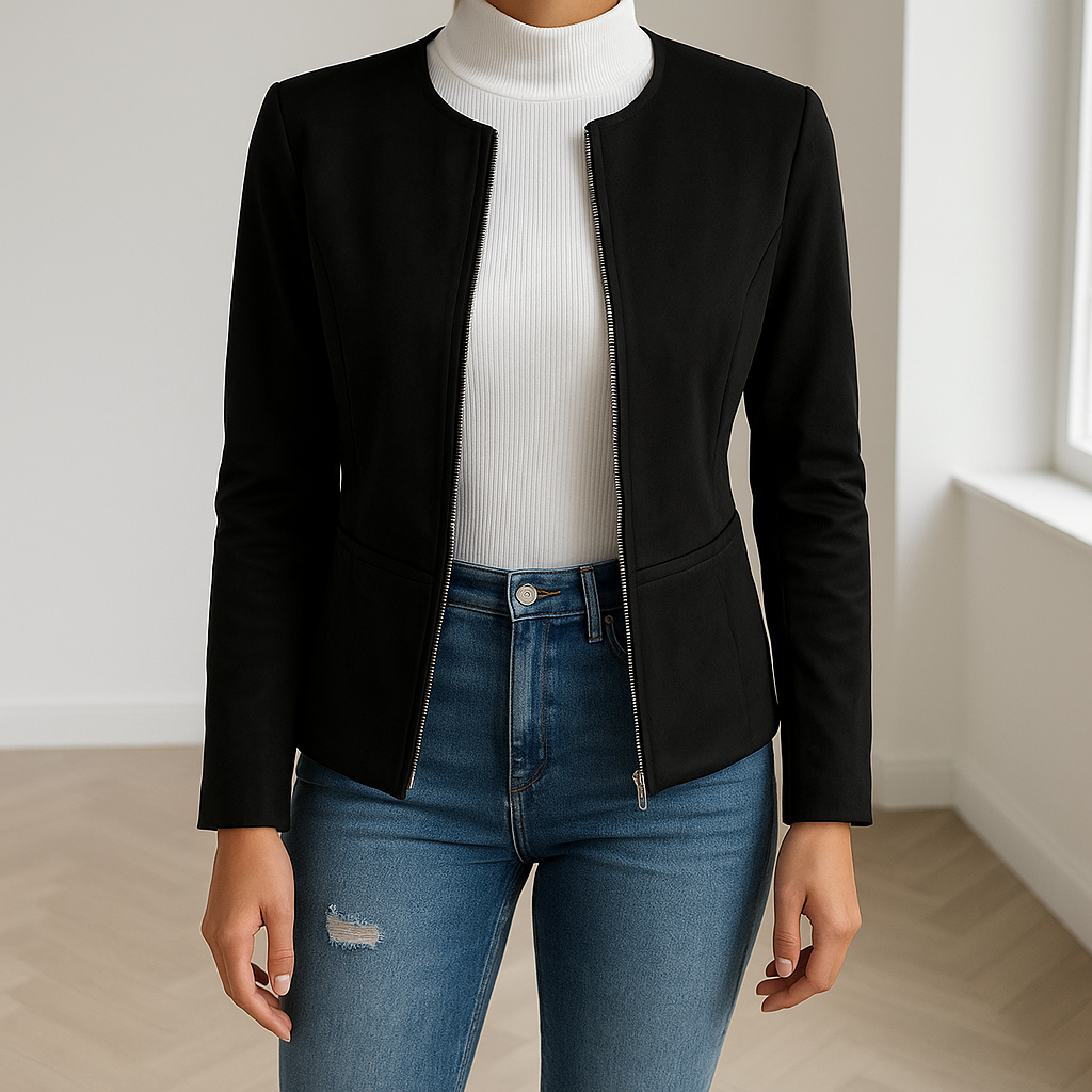 De Marigold jas combineert strakke elegantie met veelzijdige stijl. Deze moderne jas met ritssluiting en getailleerde pasvorm is perfect voor casual uitjes, koffiedates en als extra laag op koelere dagen. Verkrijgbaar in bruin en zwart, maten S-2XL. Ideaal voor zowel casual als semi-formele looks. Voeg verfijning toe aan je garderobe en blijf stijlvol en comfortabel de hele dag door. Bestel nu en upgrade je dagelijkse stijl met de Marigold!