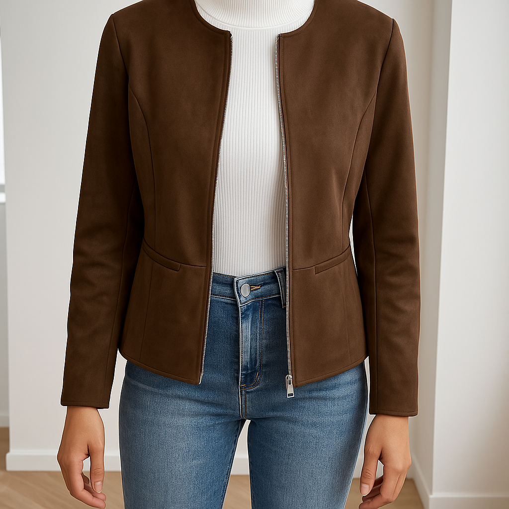 De Marigold jas combineert strakke elegantie met veelzijdige stijl. Deze moderne jas met ritssluiting en getailleerde pasvorm is perfect voor casual uitjes, koffiedates en als extra laag op koelere dagen. Verkrijgbaar in bruin en zwart, maten S-2XL. Ideaal voor zowel casual als semi-formele looks. Voeg verfijning toe aan je garderobe en blijf stijlvol en comfortabel de hele dag door. Bestel nu en upgrade je dagelijkse stijl met de Marigold!