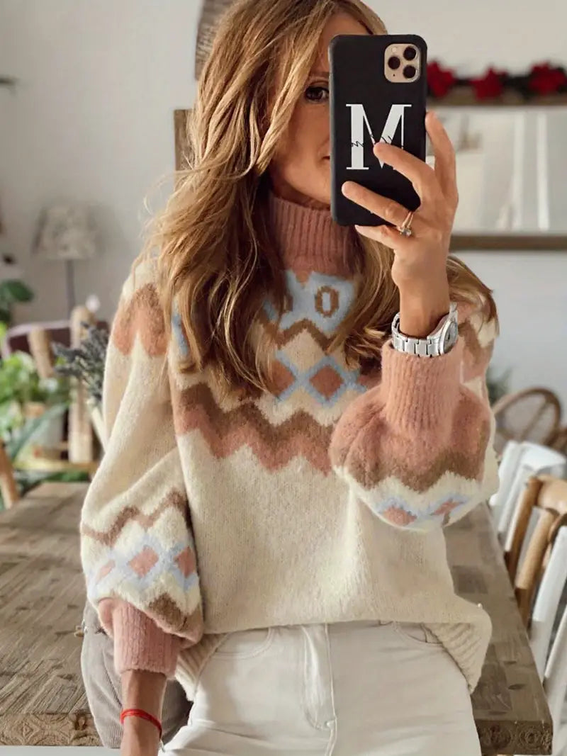 Violette sweater met veelkleurig patroon – een chique en comfortabele must-have voor elke garderobe. Met een relaxte pasvorm en warme pastel- en neutrale tinten biedt deze trui stijl en comfort voor casual bijeenkomsten, brunches of gezellige avonden thuis. Combineer eenvoudig met jeans of leggings voor een moeiteloze look. Verkrijgbaar in veelkleurig, maten S-XL. Voeg moderne elegantie en cozy vibes toe aan je outfits met de Violette. Bestel nu!