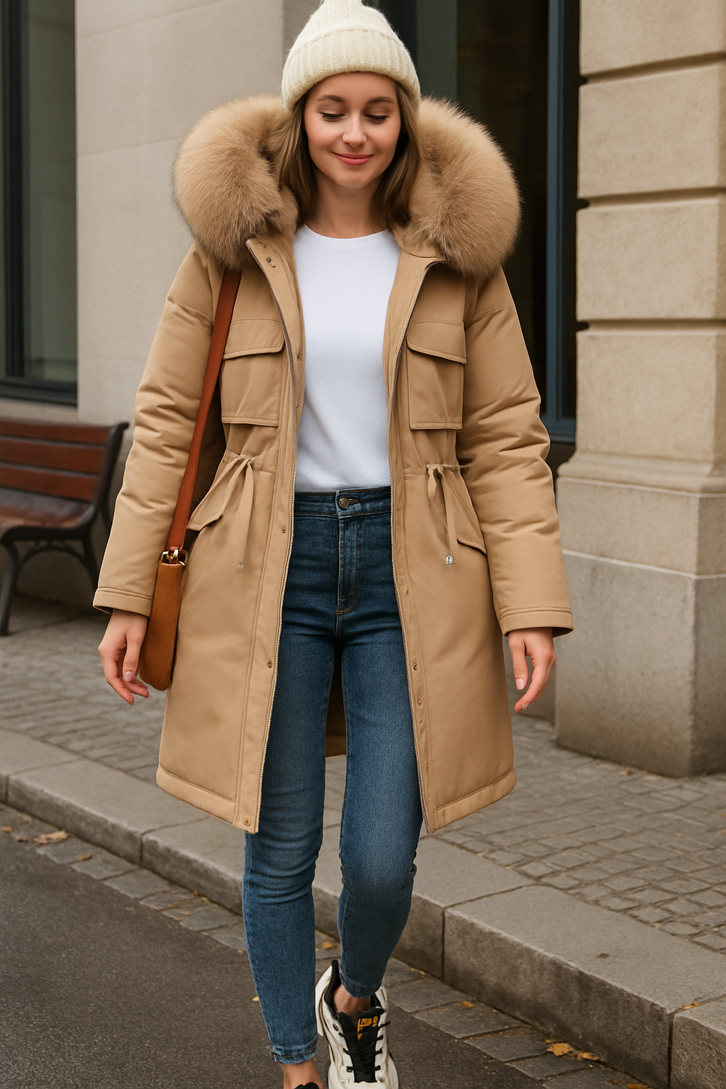 Adaline | Voeg warmte en elegantie toe aan je wintergarderobe met de Adaline. Deze stijlvolle jas heeft een luxueuze capuchon, een zachte binnenvoering en een verstelbare taille voor een flatterende pasvorm. Verkrijgbaar in rijke tinten zoals bruin, zwart, groen, blauw en rood, en maten S-2XL. Perfect voor winterse uitjes, stadswandelingen of casual gelegenheden. Combineer comfort en verfijning met de Adaline. Bestel nu en blijf chic en warm dit seizoen!