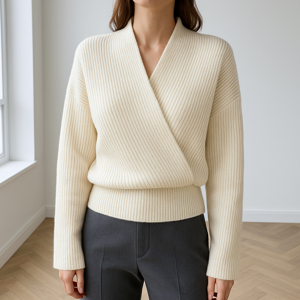 Lena | Elegante wikkeltrui met scandinavisch design