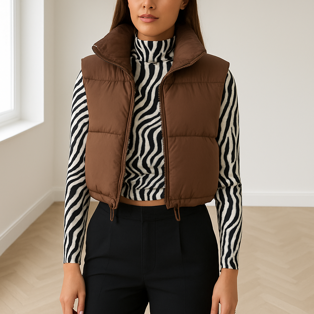 Blijf modieus en warm met onze trendy puffer vest voor dames. Dit veelzijdige kledingstuk is perfect voor het laagjes dragen tijdens koudere maanden en biedt zowel comfort als stijl. Gemaakt van hoogwaardige materialen, zorgt het voor een duurzame en comfortabele pasvorm. Verkrijgbaar in diverse kleuren en maten, past deze puffer vest moeiteloos bij elke outfit. Upgrade je wintergarderobe met dit onmisbare item en ervaar de perfecte combinatie van functionaliteit en mode.