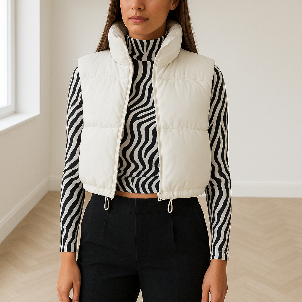 Blijf modieus en warm met onze trendy puffer vest voor dames. Dit veelzijdige kledingstuk is perfect voor het laagjes dragen tijdens koudere maanden en biedt zowel comfort als stijl. Gemaakt van hoogwaardige materialen, zorgt het voor een duurzame en comfortabele pasvorm. Verkrijgbaar in diverse kleuren en maten, past deze puffer vest moeiteloos bij elke outfit. Upgrade je wintergarderobe met dit onmisbare item en ervaar de perfecte combinatie van functionaliteit en mode.