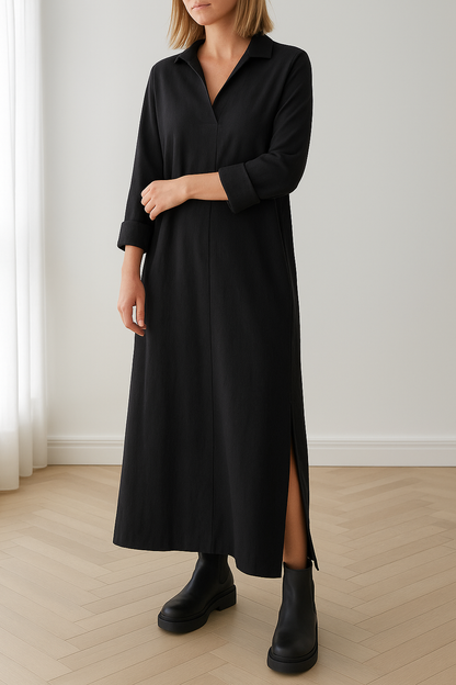 Charisa | Lange jurk met zijsplit