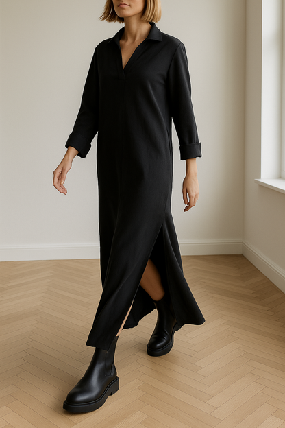 Charisa | Lange jurk met zijsplit