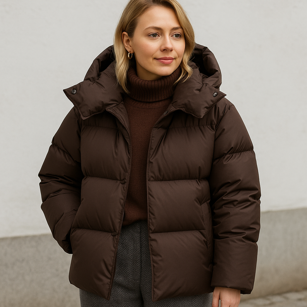 Aminta gewatteerde jas: warme en stijlvolle jas met een losse pasvorm, gezellige capuchon en uitstekende isolatie voor koude dagen. Perfect voor casual uitjes en winterse avonturen. Verkrijgbaar in Wijnrood, Zwart, Groen en Bruin, in maten S t/m L. Combineer comfort en trendy flair met de Aminta jas. Bestel nu en blijf warm en chic tijdens de koelere maanden!