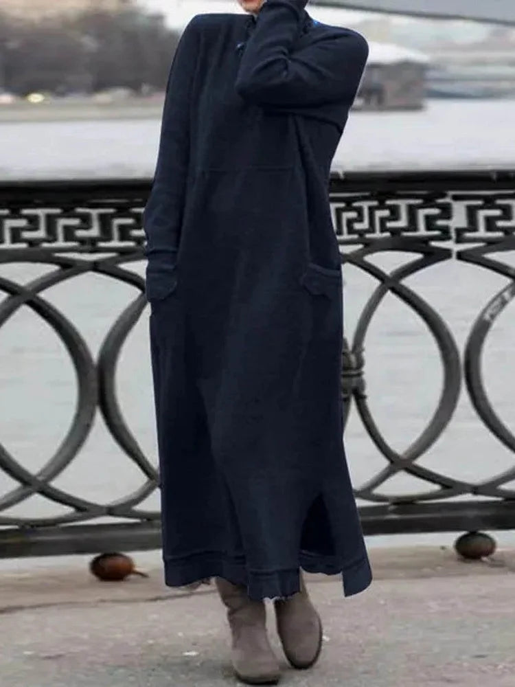 Noelle Winter Essential - Combineer warmte en stijl met Noelle, een elegant en comfortabel kledingstuk met een relaxte pasvorm en functionele zakken. Perfect voor casual uitstapjes en knusse dagen thuis. Verkrijgbaar in veelzijdige kleuren zoals donkergrijs, zwart, rood, legergroen, paars, donkerblauw en oranje, in maten S-4XL. Met een flatterend silhouet biedt Noelle de perfecte mix van comfort en stijl. Bestel nu en blijf warm en elegant tijdens het koude seizoen!