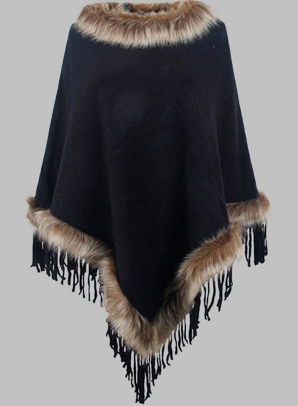 Estelle - Poncho met Faux Fur voor Vrouwen