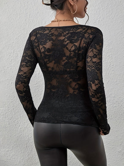 Liora | Elegante Herfst Kant Blouse voor Vrouwen