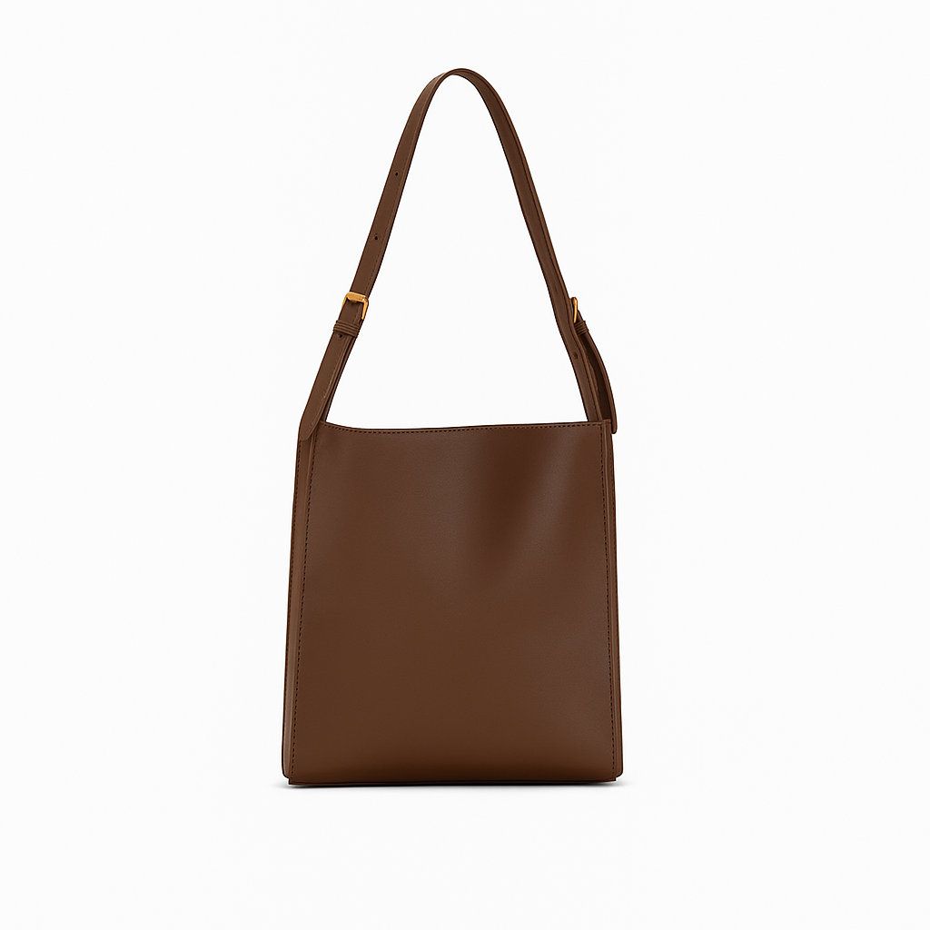 Stijlvolle shopper van hoogwaardig vegan leer met klassiek ontwerp.