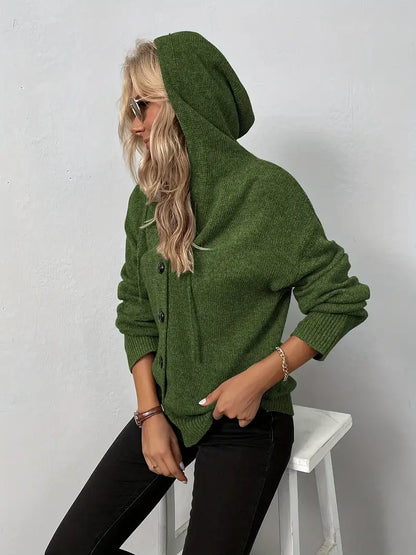 Halina | Gebreid vest met capuchon