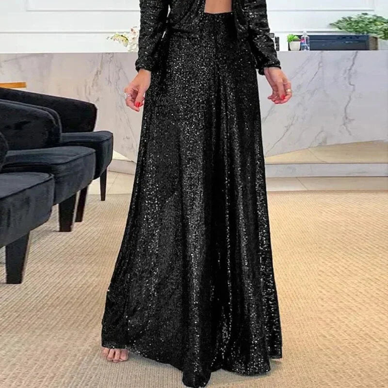 Amadea - Chique Pailletten Broek Voor Vrouwen