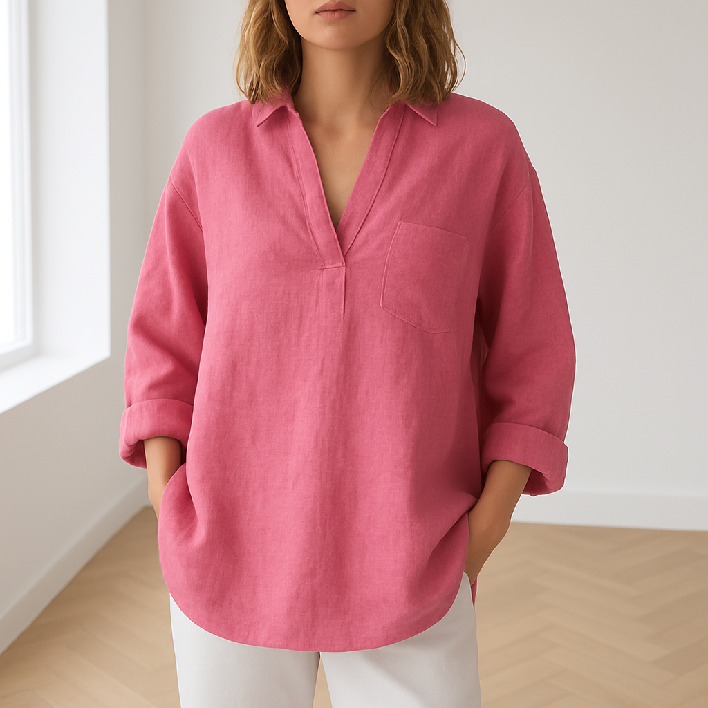 Freya | Klassieke Katoenen Linnen Blouse voor Vrouwen