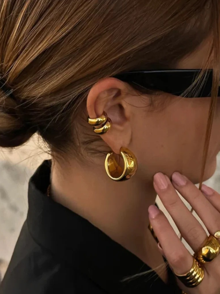 Nevia | Chunky Ear Cuff Goud