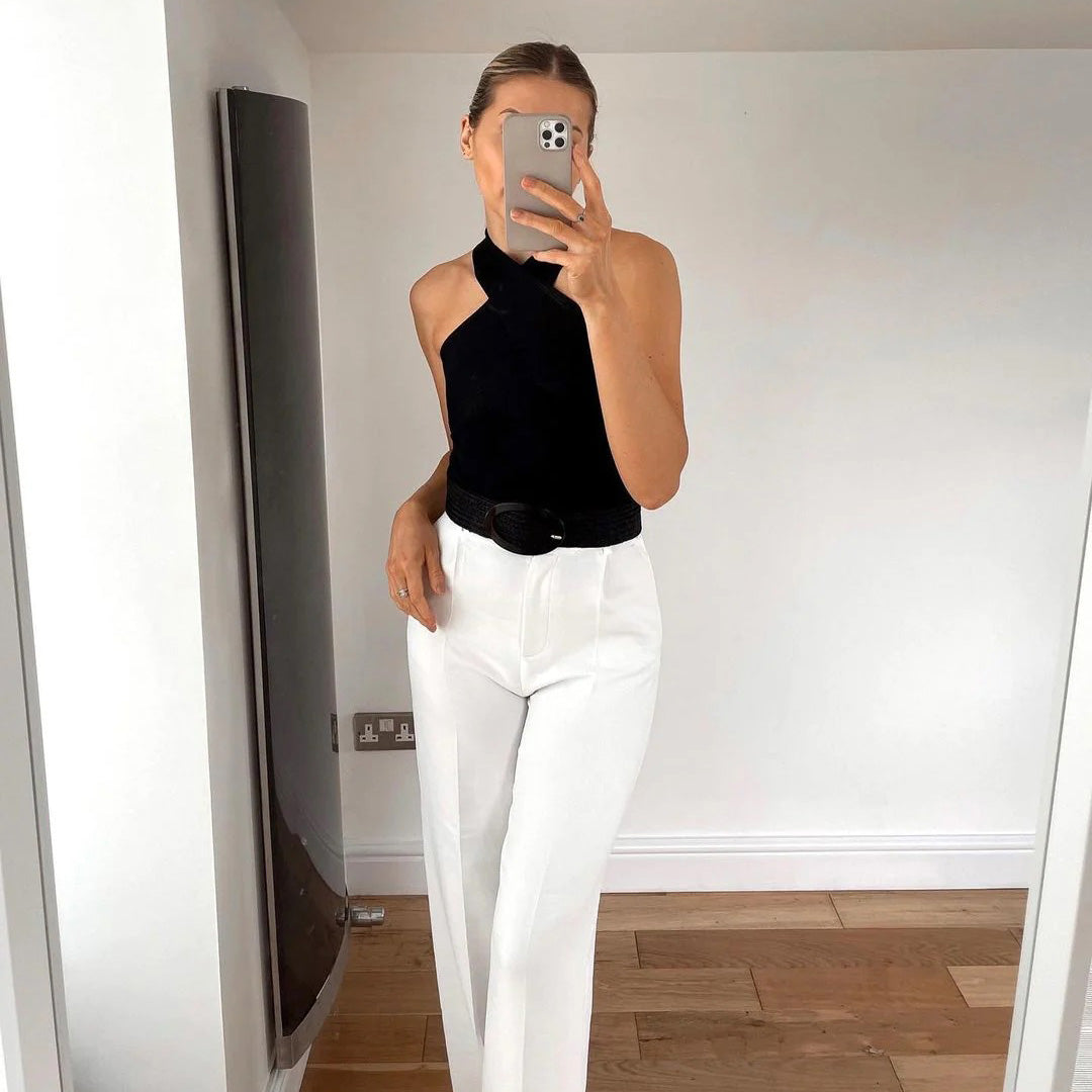 Isidora | Elegante top met gekruiste band