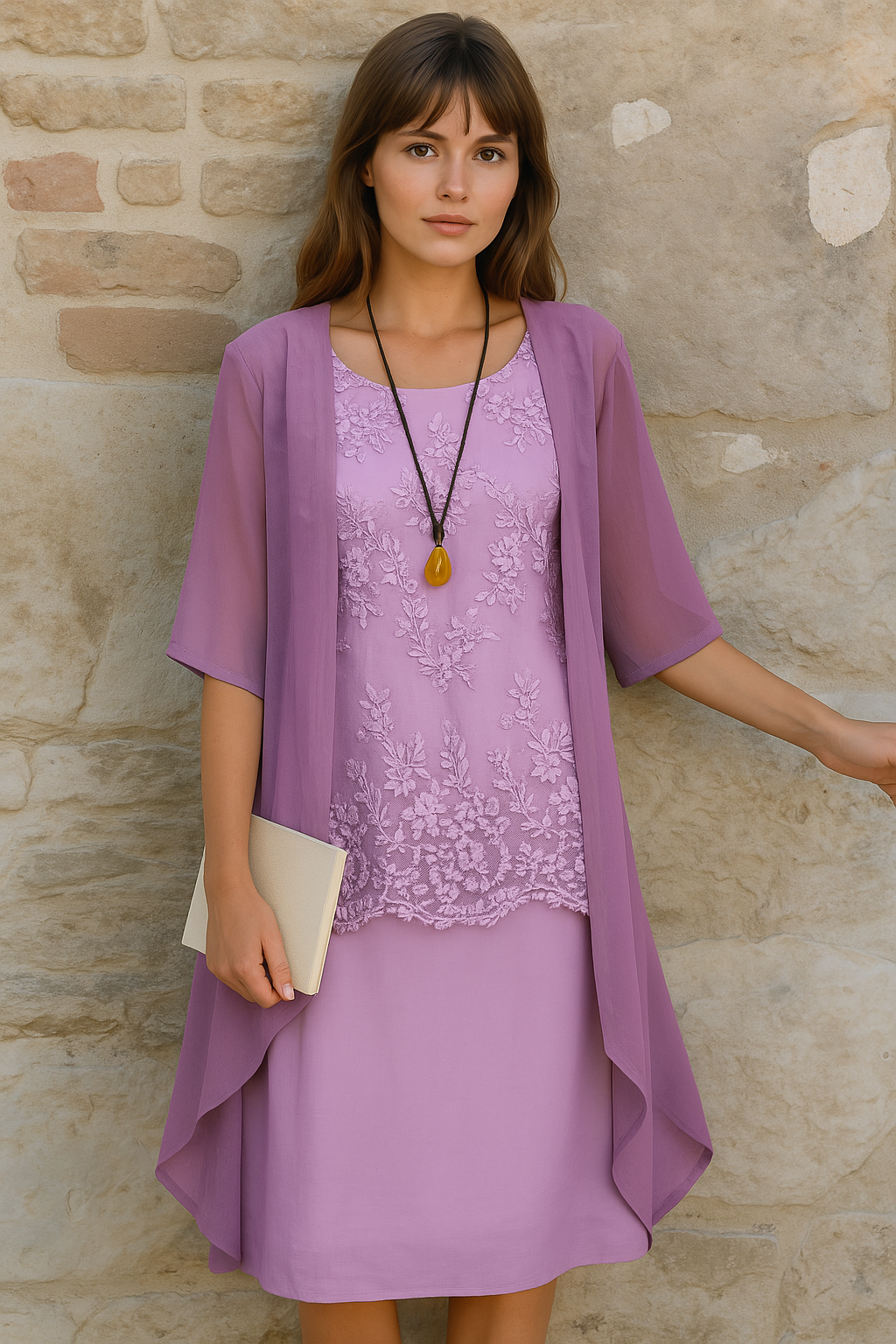 Elodie | Elegante Tweedelige Chiffon Jurk