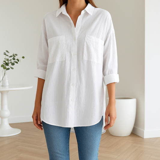 Alisha | Tijdloze linnen dames blouse voor zomer en herfst