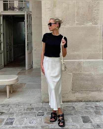 Nolisse | Satin Maxi Skirt