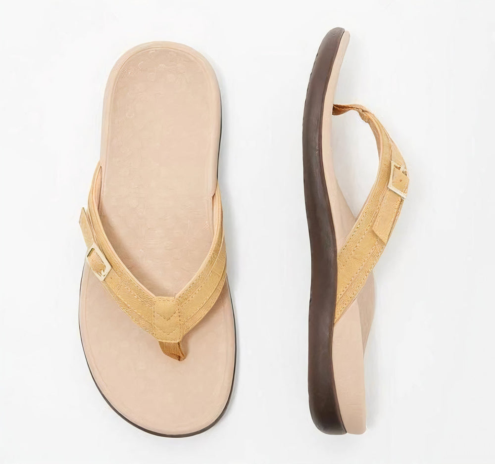 Zandile is een stijlvolle orthopedische sandaal met ergonomische ondersteuning en een trendy design. Gemaakt van duurzaam PU-rubber voor langdurig comfort en een perfecte pasvorm. Ideaal voor zowel casual als formele zomerse outfits. Verkrijgbaar in hemelsblauw, donkerblauw, geel, roze en zwart, maten 35-43. Geniet van moeiteloos comfort en mode in één. Upgrade je schoenencollectie met Zandile en stap vol vertrouwen de zomer in. Bestel nu!