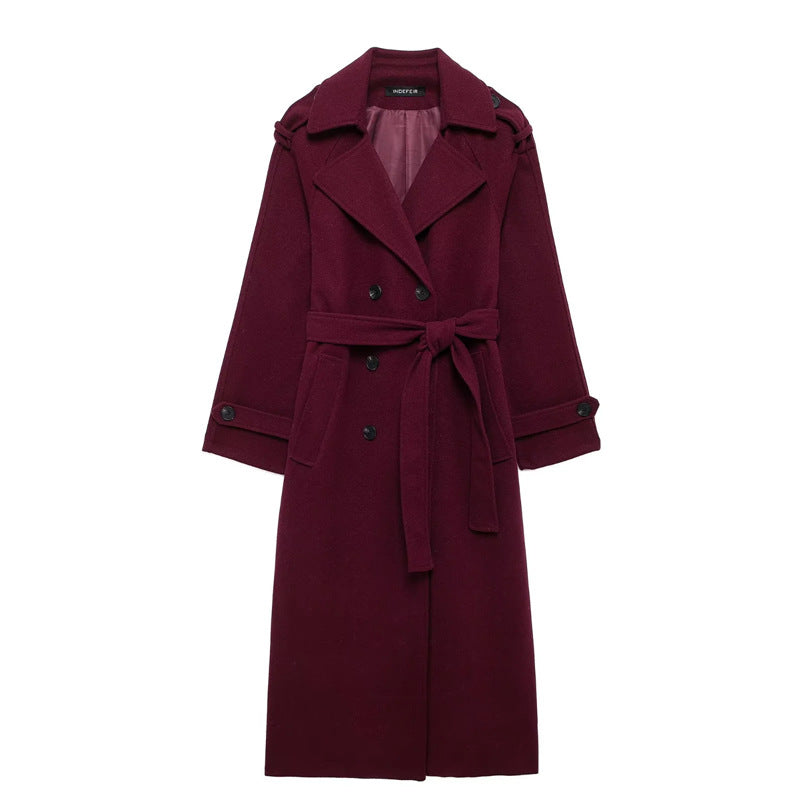 Leona | Classy burgundy lange winterjas