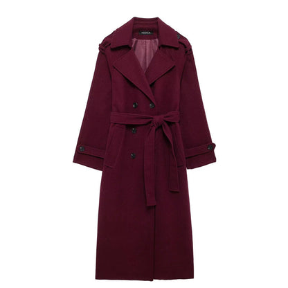Leona | Classy burgundy lange winterjas