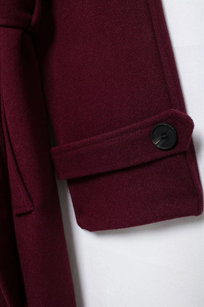 Leona | Classy burgundy lange winterjas