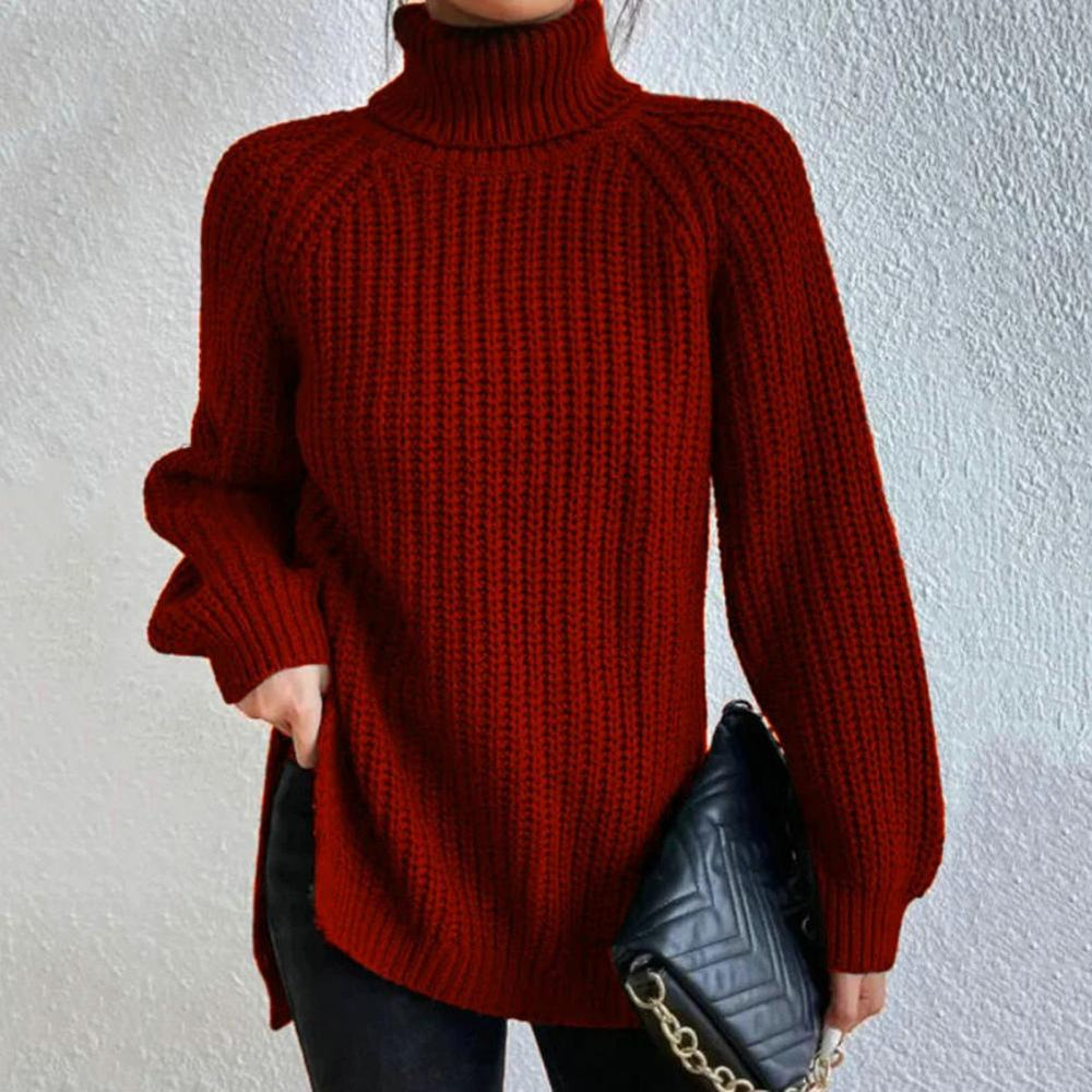 Leilana turtleneck trui: stijlvolle trui met zijsplit en moderne pasvorm. Gemaakt van een mix van polyester en spandex voor flexibiliteit en comfort. Perfect voor elke gelegenheid, dankzij het trendy design en de veelzijdige kleuren: Zwart, Wit, Rood, Paars en Groen. Beschikbaar in maten S t/m 3XL. Combineer elegantie en comfort met de Leilana, een must-have voor een chique en moderne look. Bestel nu en upgrade je garderobe!