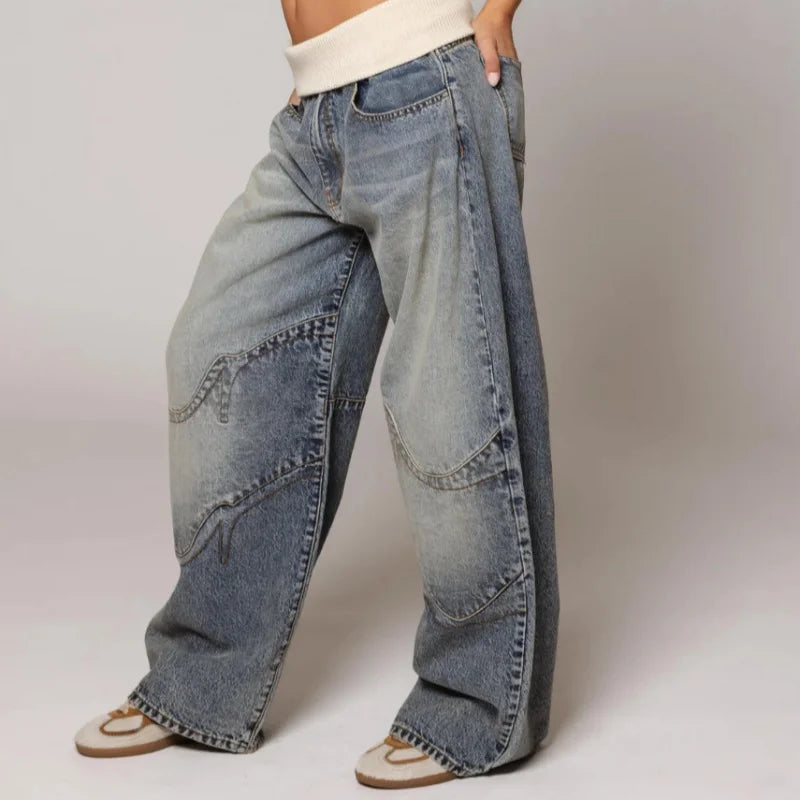 Selma | Baggy jeans met tailleband