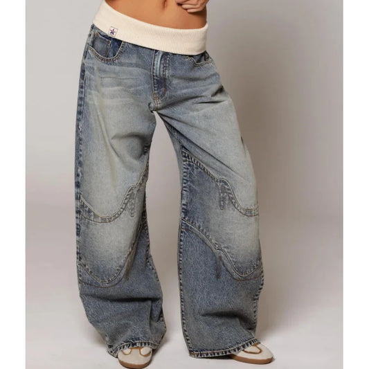 Selma | Baggy jeans met tailleband