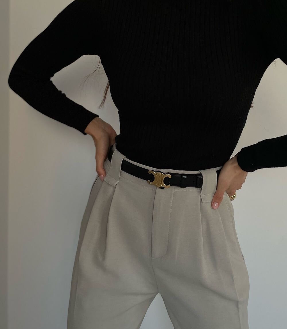 Shary | Elegante dames riem met gouden gesp