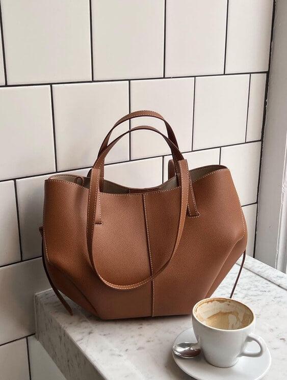 Cassia | Leren vintage tote bag
