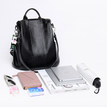 Aseni | Lederen anti-diefstal rugzak