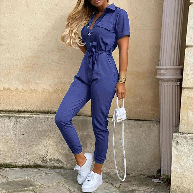 Kendra - Jumpsuit met Knoopsluiting voor Dames