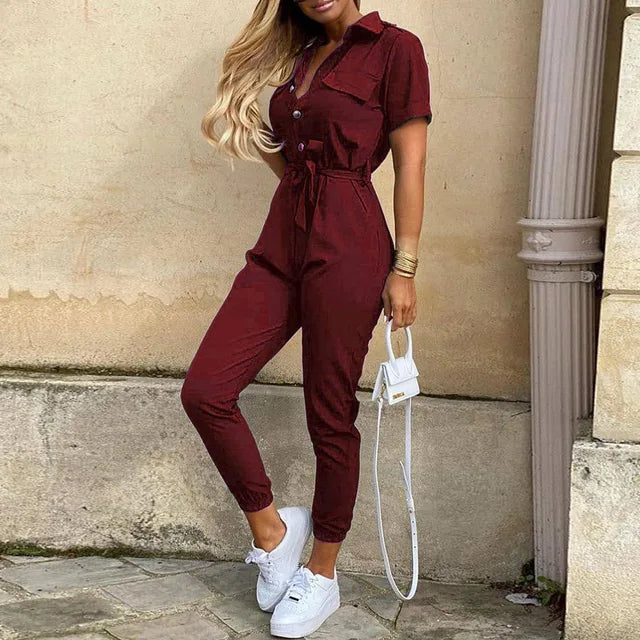 Kendra - Jumpsuit met Knoopsluiting voor Dames