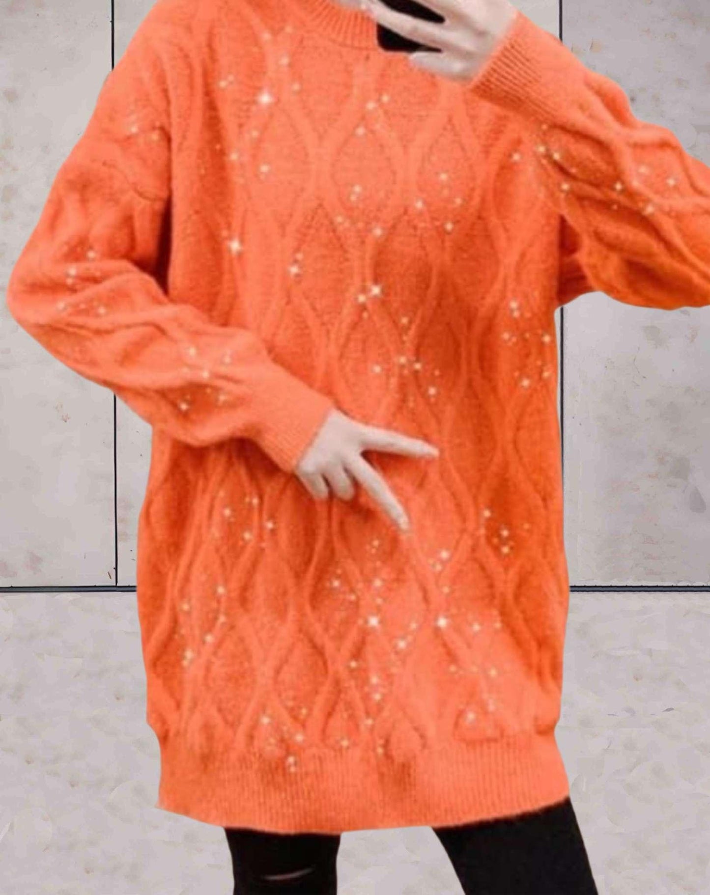 Poppy - Gebreide Trui met Ronde Hals en Glitter voor Vrouwen