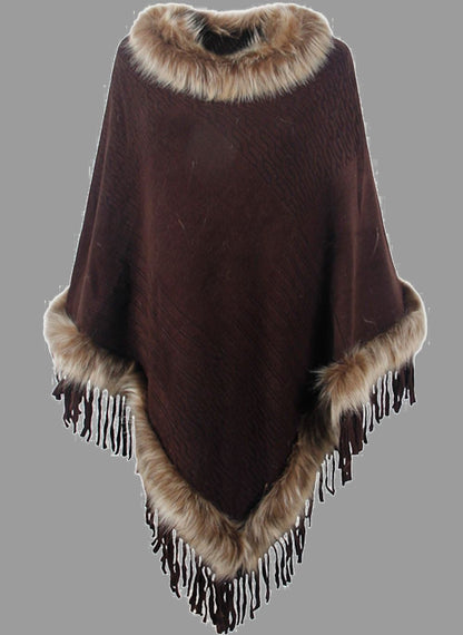 Estelle - Poncho met Faux Fur voor Vrouwen