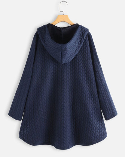 katoenen jas met capuchon en knoopsluiting