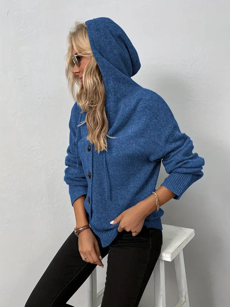 Halina | Gebreid vest met capuchon