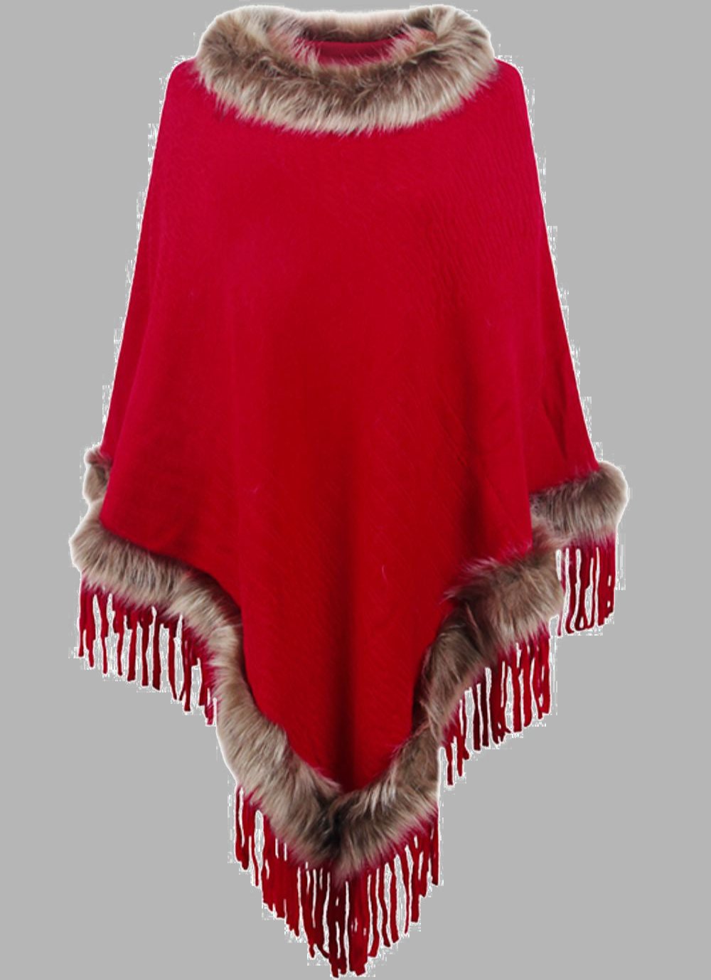 Estelle - Poncho met Faux Fur voor Vrouwen