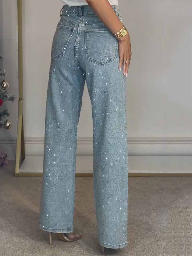 Ariel | Trendy glitterende dames jeans