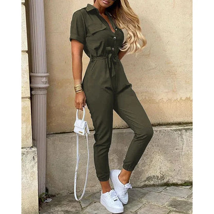 Kendra - Jumpsuit met Knoopsluiting voor Dames
