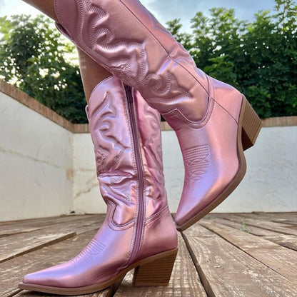 Sanne | Western Style Roze Cowboylaarzen