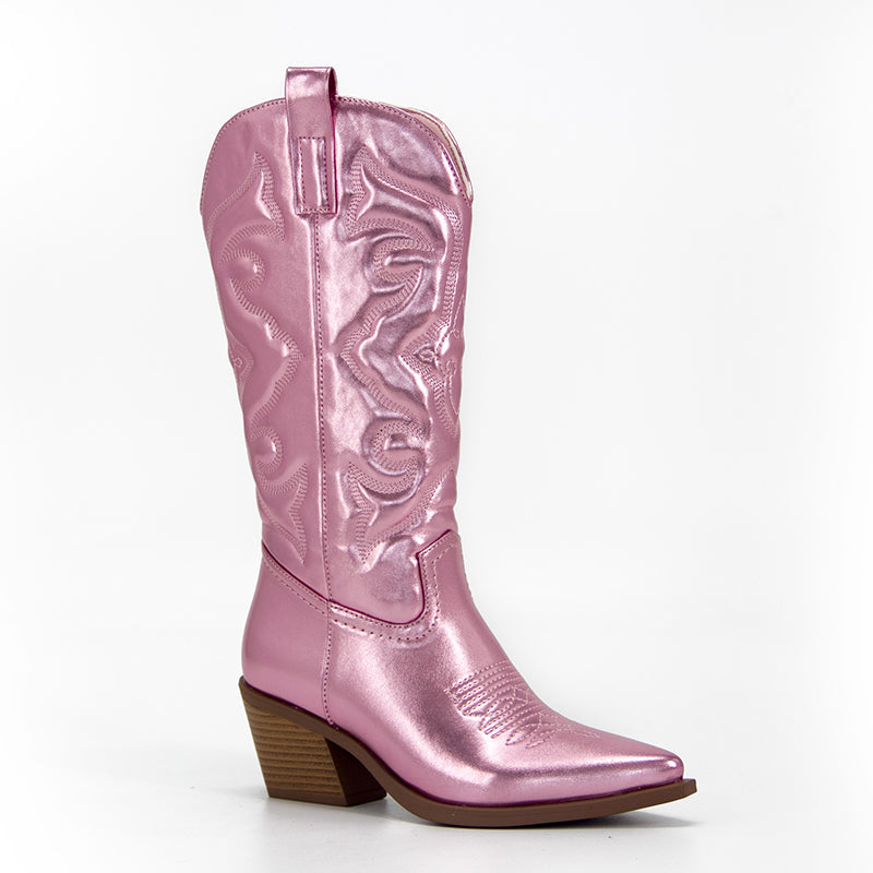 Sanne | Western Style Roze Cowboylaarzen