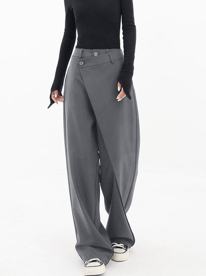 Sienna | Comfortabele Wijde Broek met Asymmetrische Sluiting